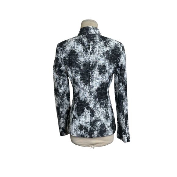 Zanella gray black floral long sleeves 4 button blazer size 4 - Picture 6 of 13